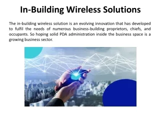 In-Building Wireless Solution