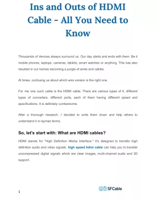 ins and outs of hdmi cable all you need to know