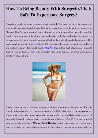 how to bring beauty with surgeries is it safe