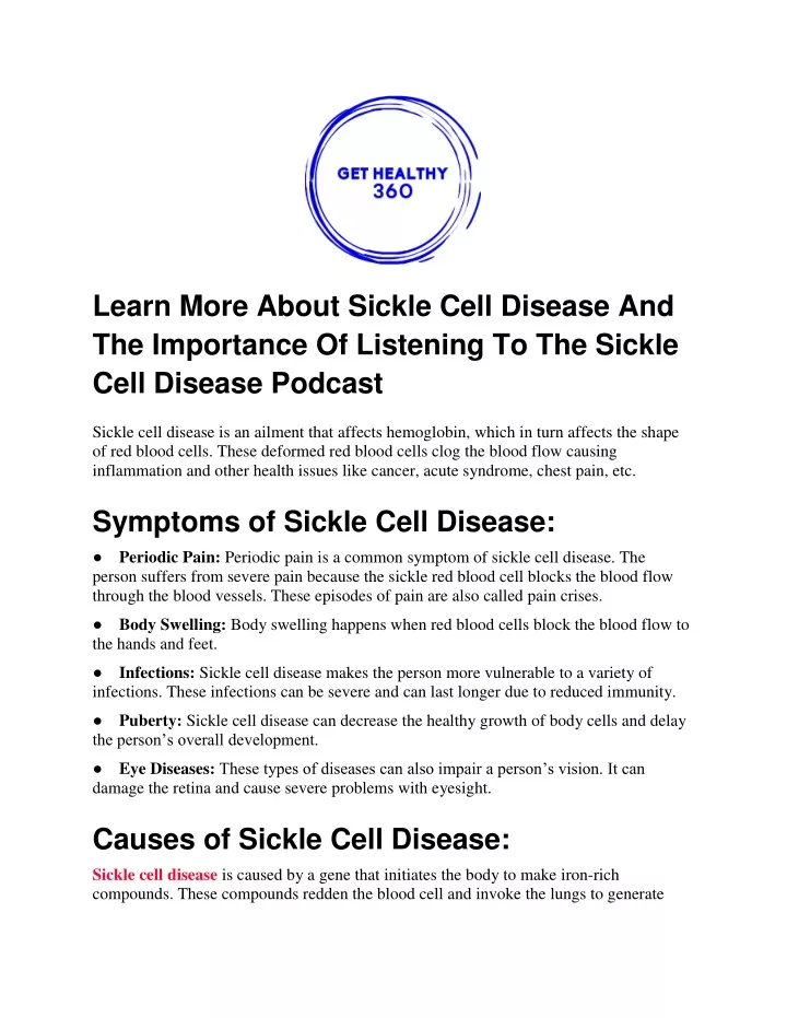 learn more about sickle cell disease