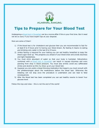 Tips to Prepare for Your Blood Test