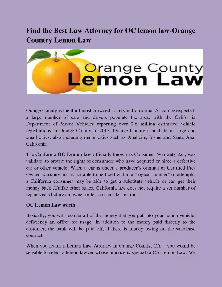 find the best law attorney for oc lemon