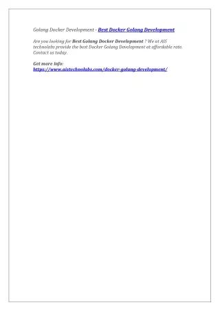 golang docker development best docker golang