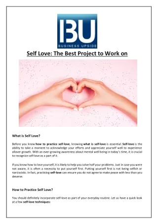 self love the best project to work on