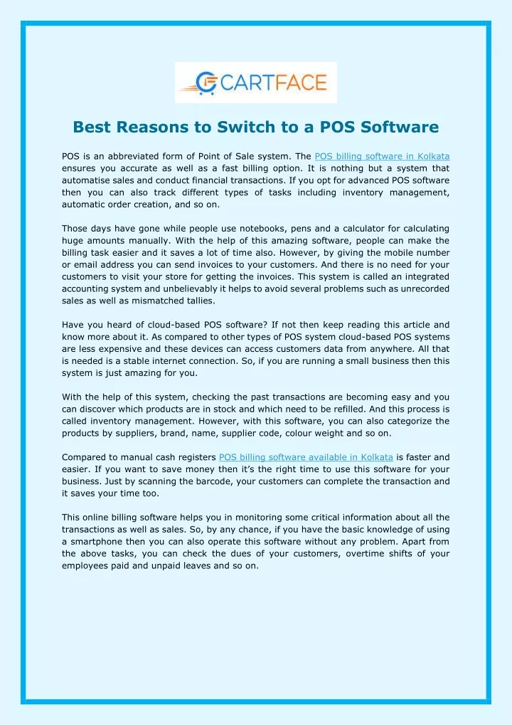 best reasons to switch to a pos software