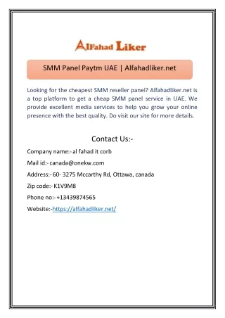 SMM Panel Paytm UAE | Alfahadliker.net