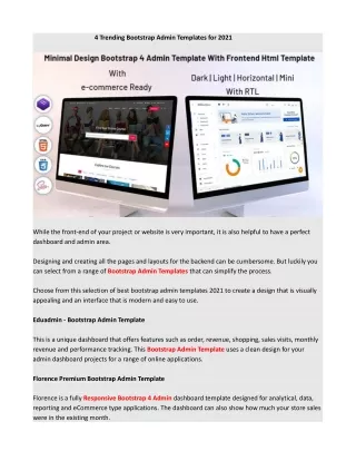 4 trending bootstrap admin templates for 2021