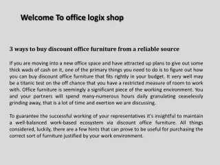 3 ways to buy discount office furniture from a reliable source