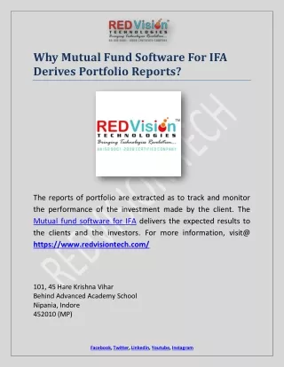 why mutual fund software for ifa derives