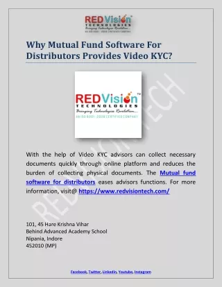 why mutual fund software for distributors