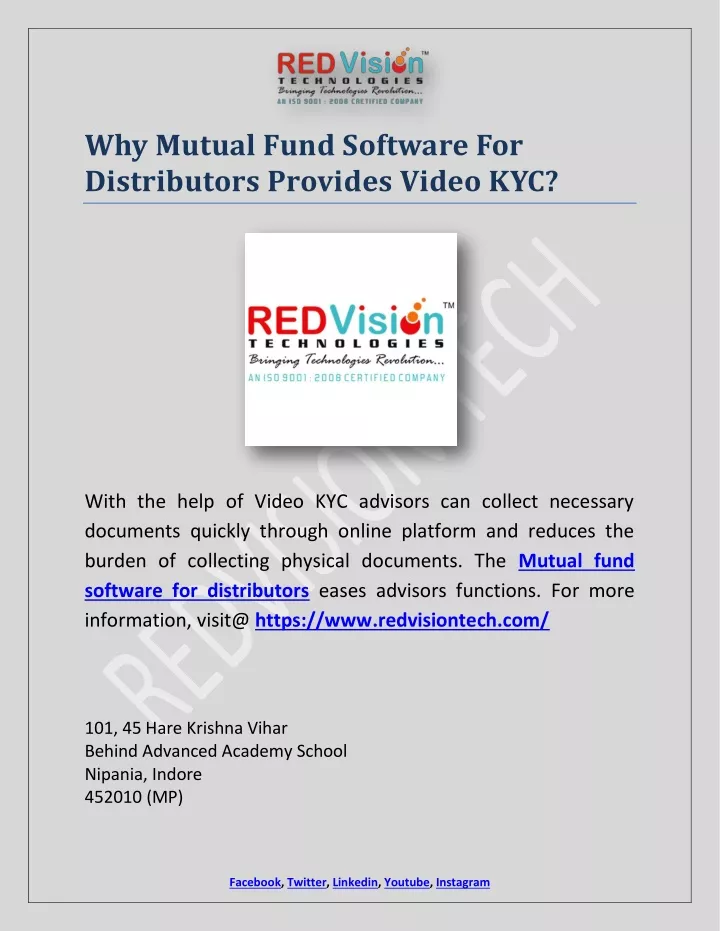 why mutual fund software for distributors