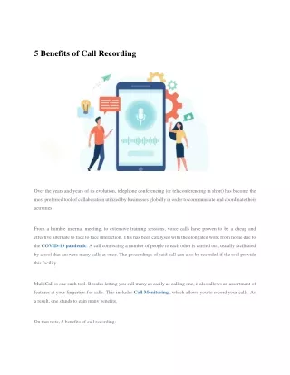5 benefits of call recording