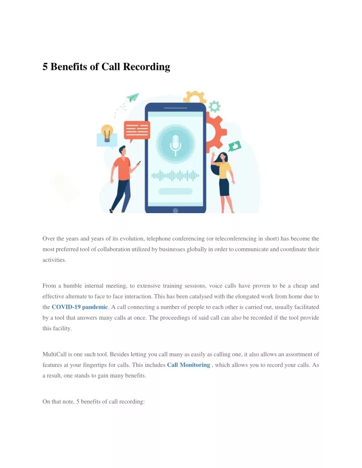 5 benefits of call recording