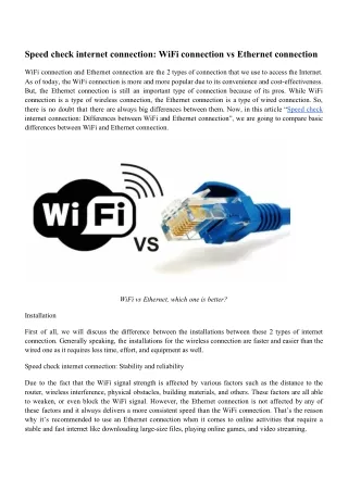 speed check internet connection wifi connection