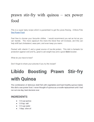 Prawn Stir-Fry With Quinoa – Sex Power Food | I Cook The World