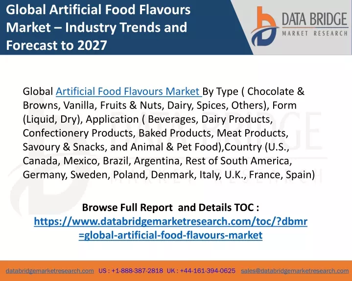 global artificial food flavours market industry
