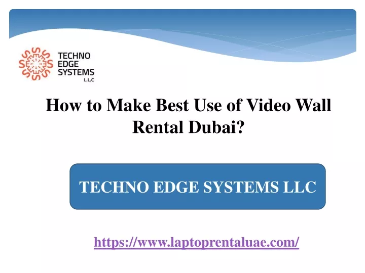 how to make best use of video wall rental dubai
