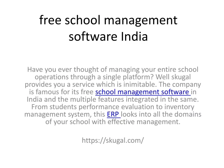 free school management software india