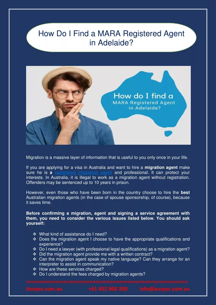 how do i find a mara registered agent in adelaide