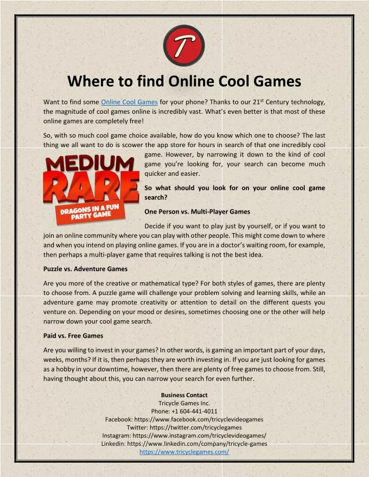 where to find online cool games