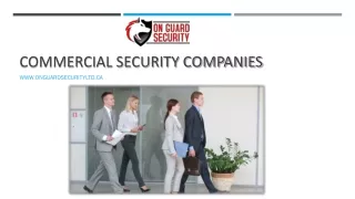 Commercial Security Companies in Canada