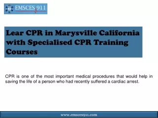 CPR Certification Classes in Marysville