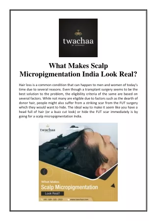 what makes scalp micropigmentation india look