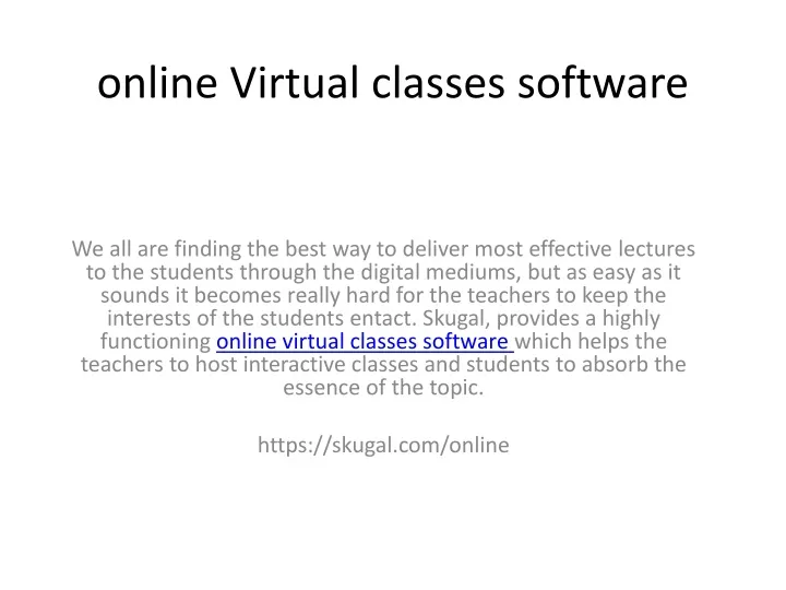 online virtual classes software