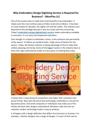 why embroidery design digitizing service