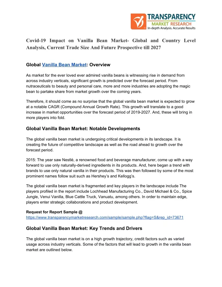 covid 19 impact on vanilla bean market global