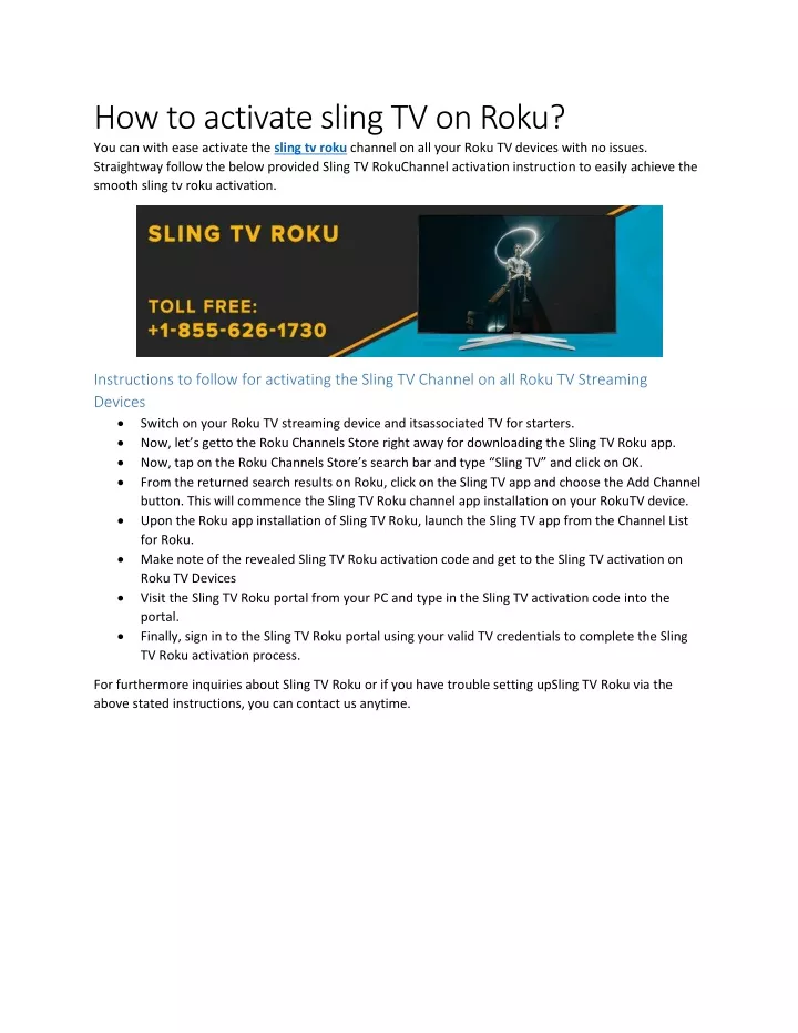 how to activate sling tv on roku you can with