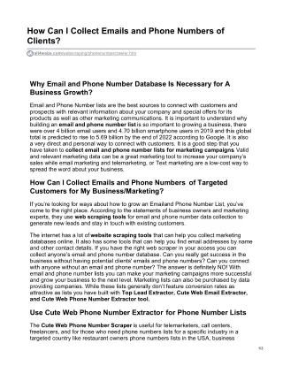 how can i collect emails and phone numbers