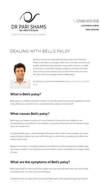 DEALING WITH BELL’S PALSY - Parishams