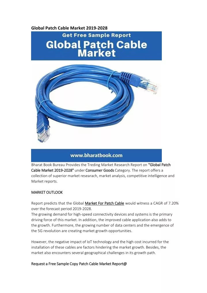 global patch cable market 2019 2028