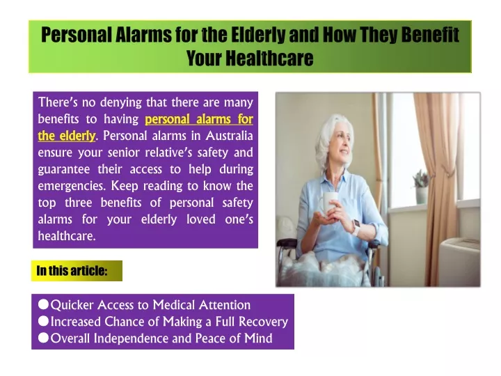 personal alarms for the elderly and how they