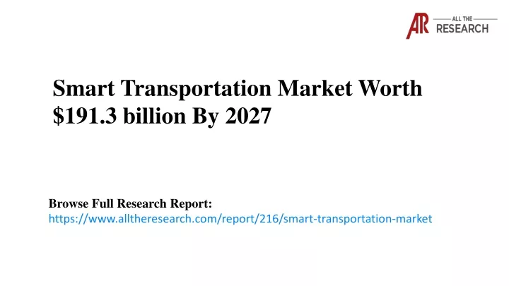 smart transportation market worth 191 3 billion