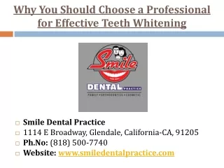 Why You Should Choose a Professional for Effective Teeth Whitening | Glendale, CA