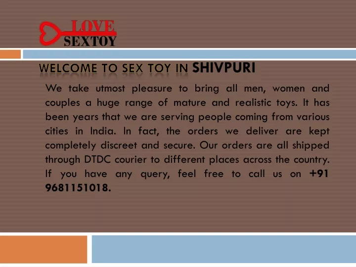 w elcome t o sex toy in shivpuri