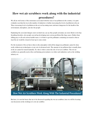 how wet air scrubbers work along with