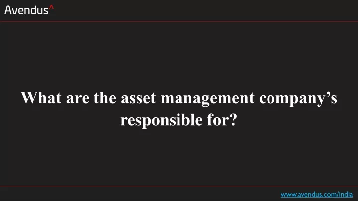 what are the asset management company