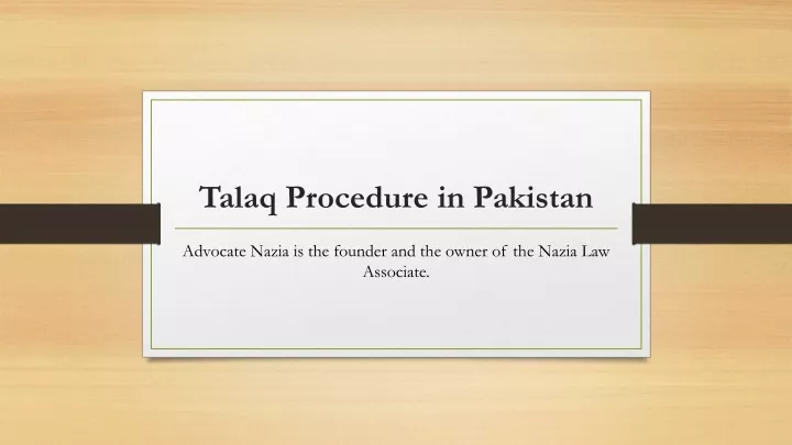 talaq procedure in pakistan