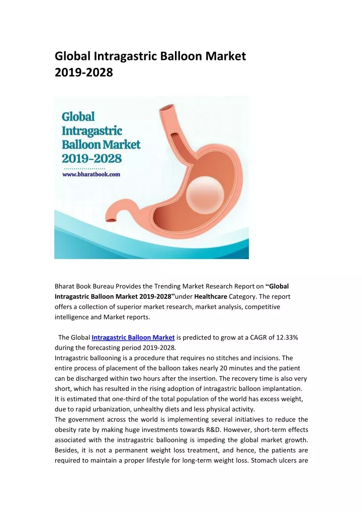 global intragastric balloon market 2019 2028