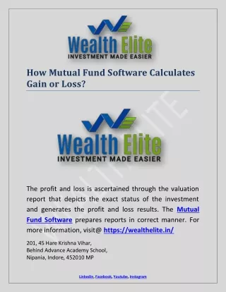 how mutual fund software calculates gain or loss