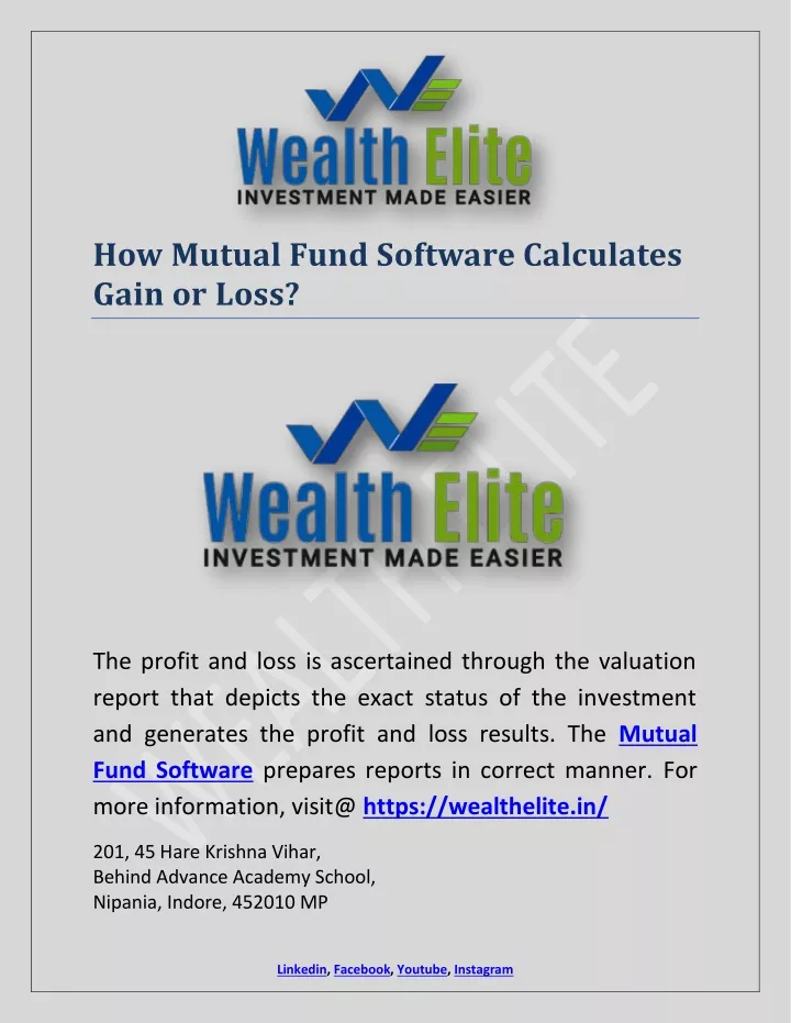 how mutual fund software calculates gain or loss