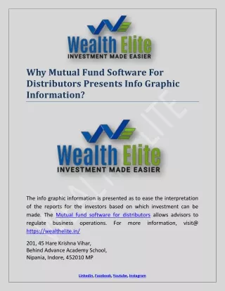 why mutual fund software for distributors