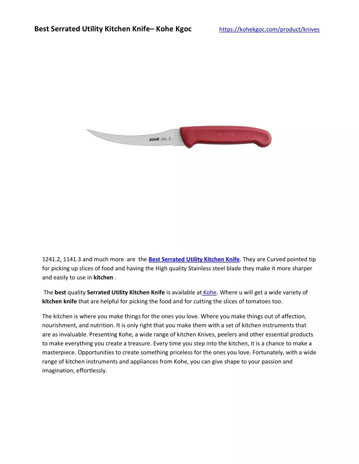 best serrated utility kitchen knife kohe kgoc