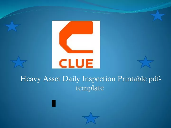heavy asset daily inspection printable