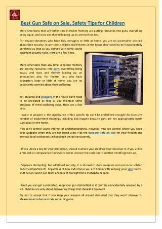 best gun safe on sale safety tips for children