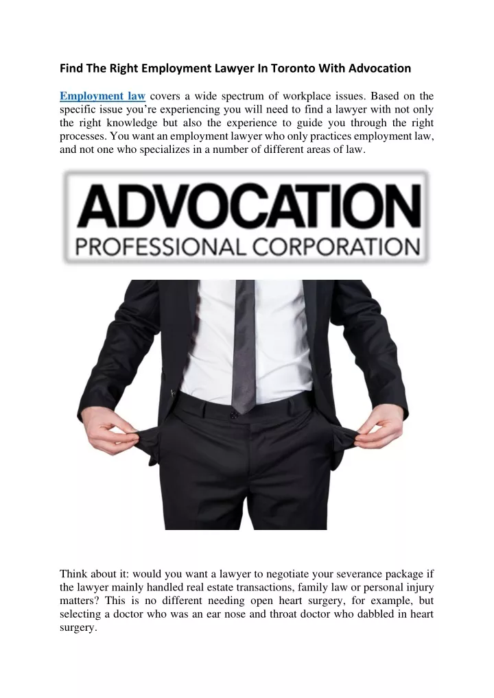find the right employment lawyer in toronto with