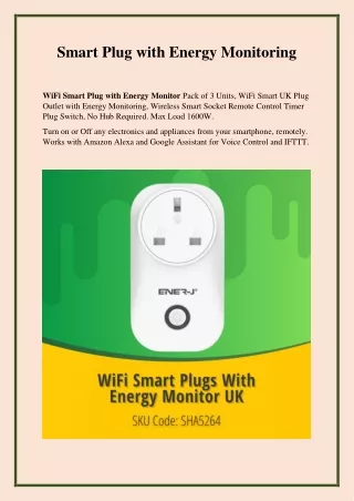 WiFi Smart Plug With Energy Monitoring